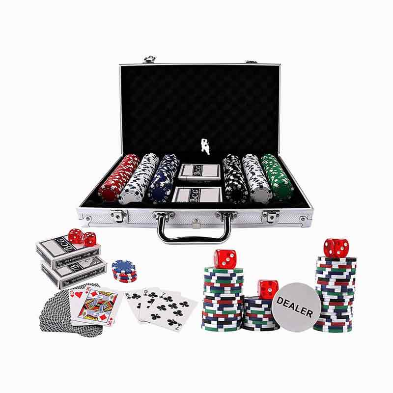 300PSC Texas Hold'em Poker čipovi postavljeni u aluminijskoj kutiji