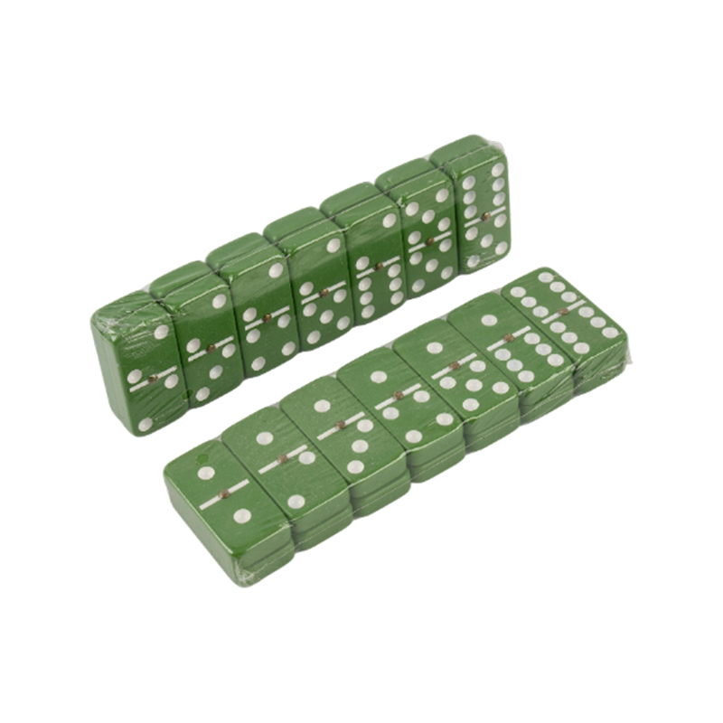 Šareni zeleni stolni igra dot domino čips set